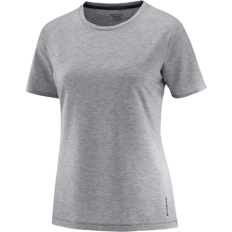 Grey Salomon Essential Tencel Short Sleeve Women's T-Shirts | PH 86925G